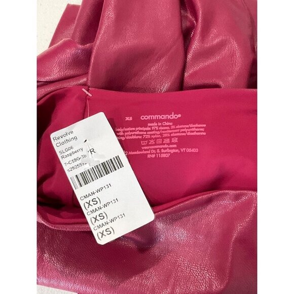 Commando Faux Leather Leggings in Raspberry X-Small Womens Vegan Pants - Picture 10 of 14